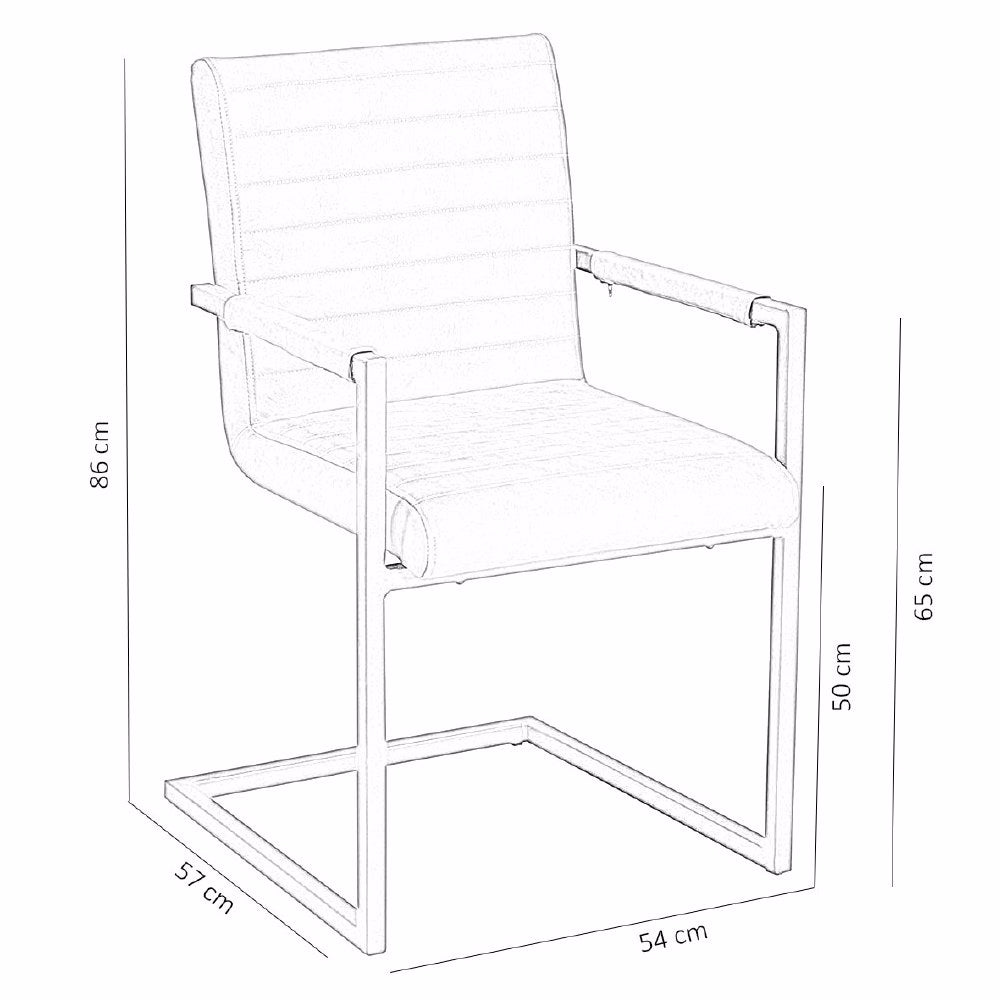 Dining Chair Kubis FavoFurn Cognac LxBxH 71x59x58 Artificial leather Nnb