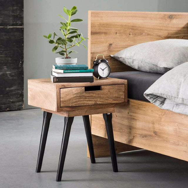 Bedside Table Matthew HomeHaven Brown LxBxH 54x39x29 Mango wood Nnb