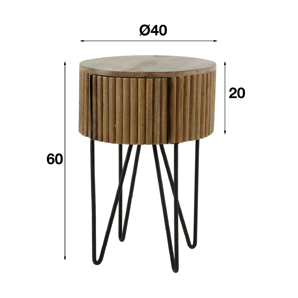 Bedside Table Barton HomeHaven Brown LxBxH 45x45x30 Mango wood Nnb