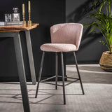 Bar Stool Bates HomeHaven Pink LxBxH 69x68x66 Boucle Nnb