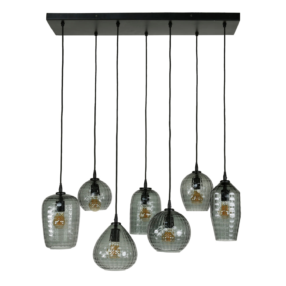 Pendant Light Miles HomeHaven Grey LxBxH 124x38x18 Glass Nnb