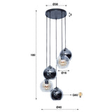 Pendant Light Como HomeHaven Multicolor LxBxH 71x49x33 Glass Nnb