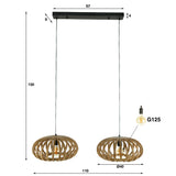 Pendant Light Joss HomeHaven Brown Mango wood Nnb